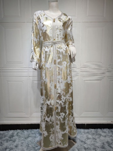 Robe bronzante deux pièces avec ceinture