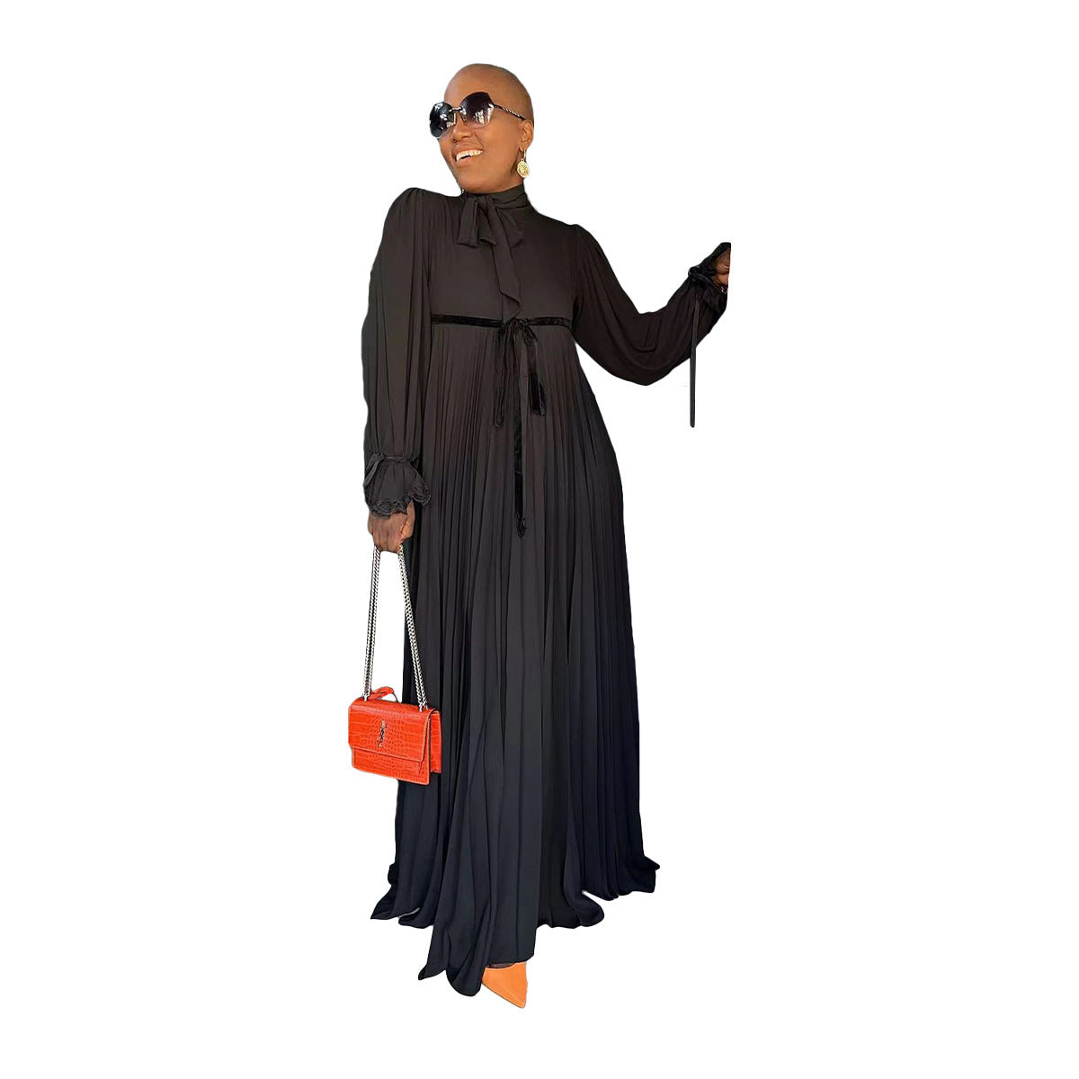 Robe plissée à coutures