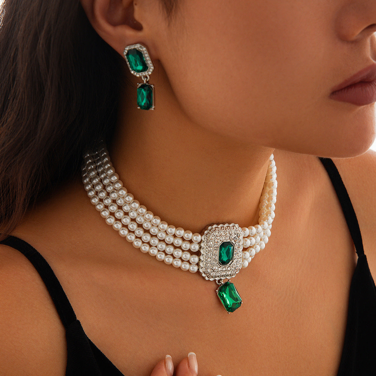 Collier et Boucles d'Oreilles de Perles