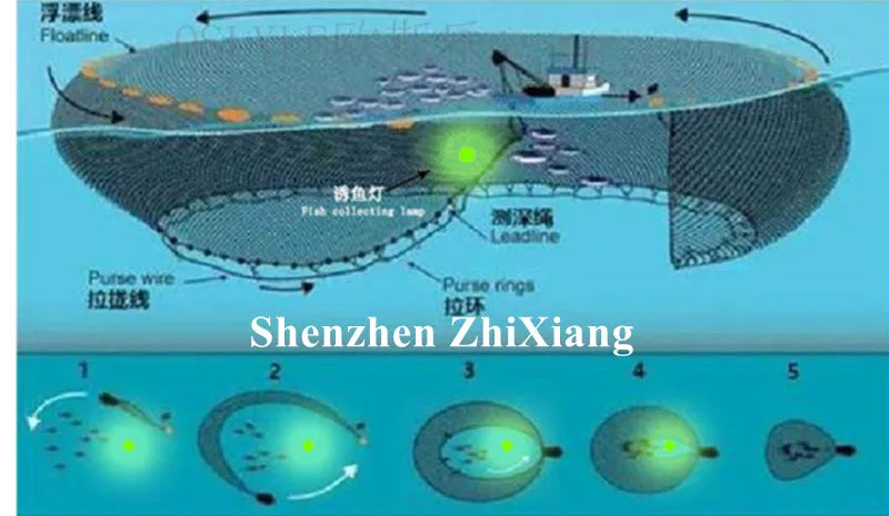 Lumière de pêche LED sous-marine flottante et haute puissance