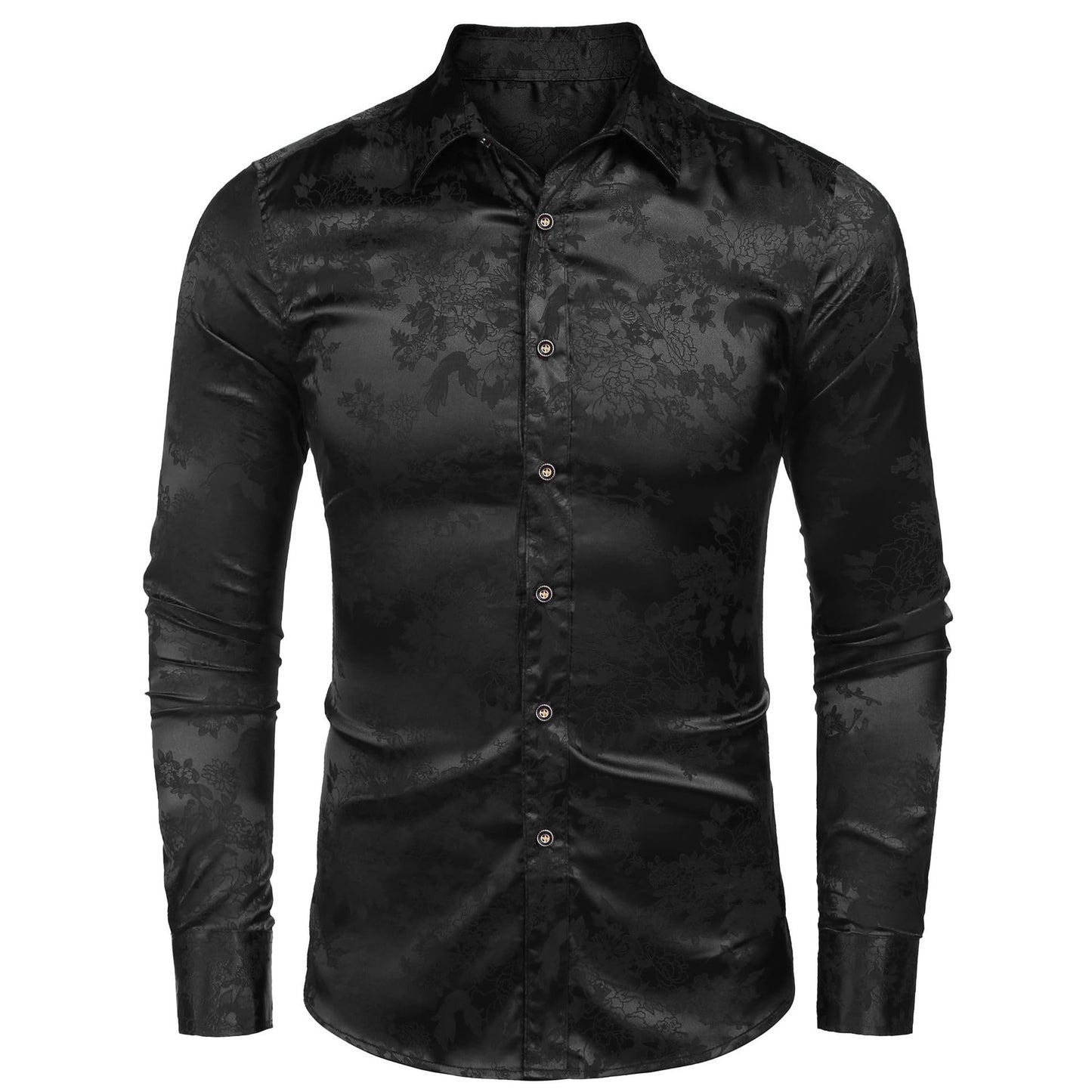 Chemise noire en soie