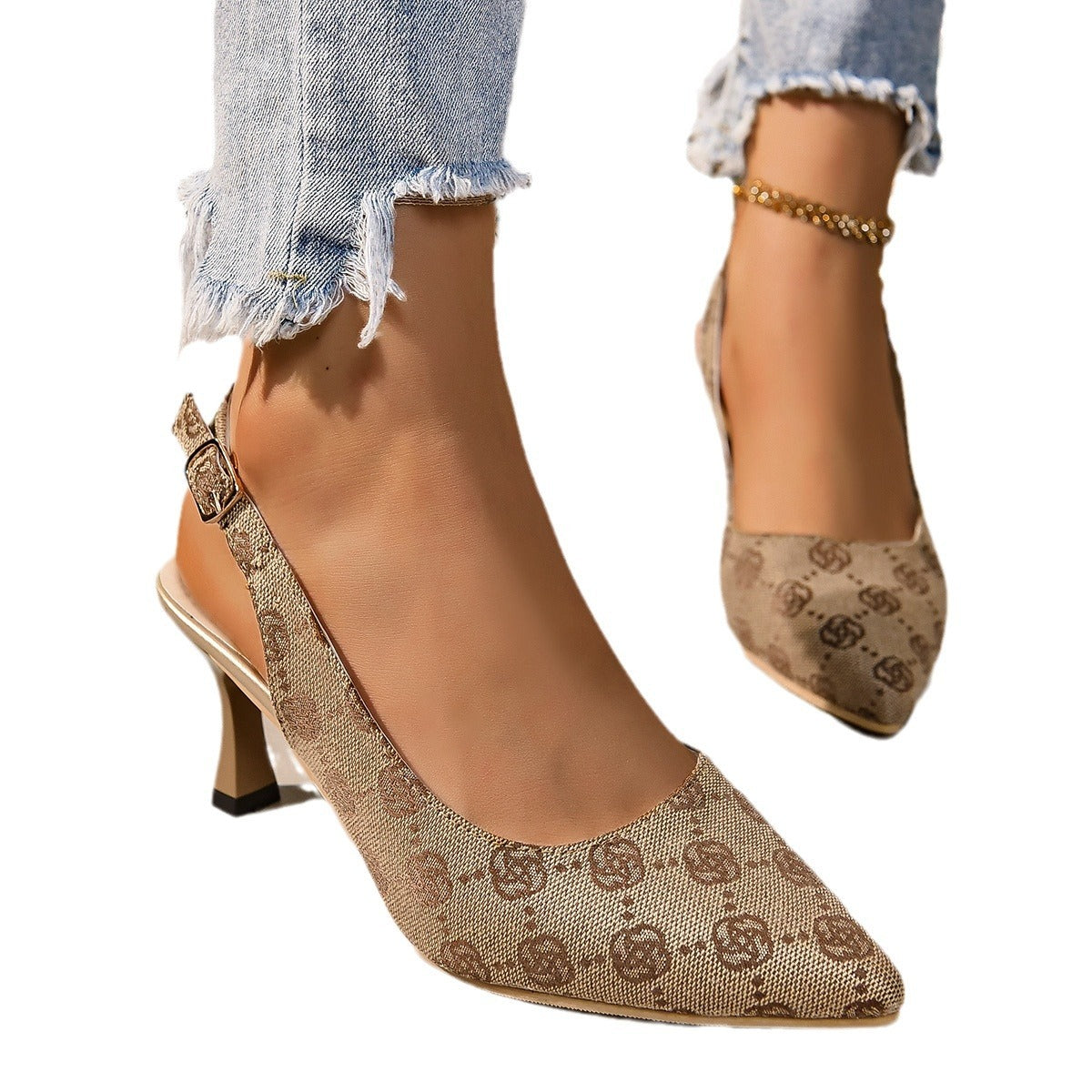 Sandales à talon de style Français