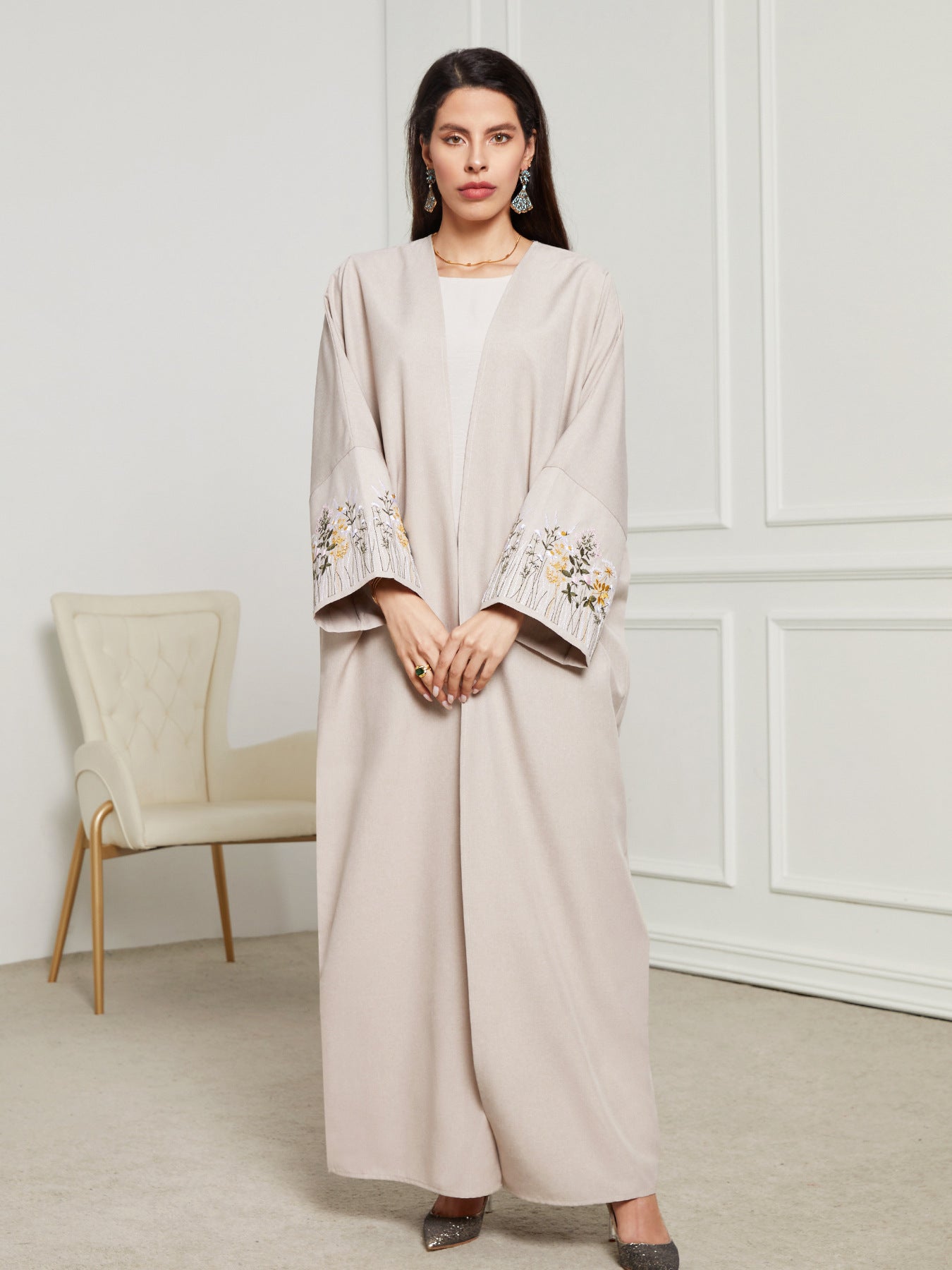 Cardigan abaya brodé