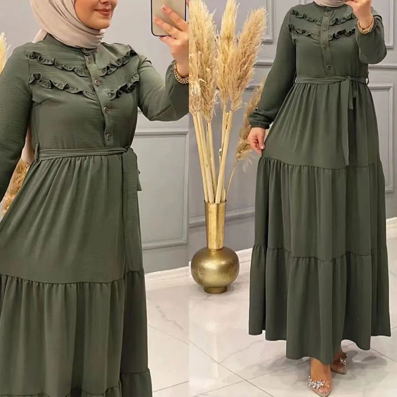 Robe avec ceinture, mode décontractée