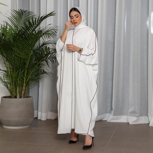 Abaya grande taille avec coutures