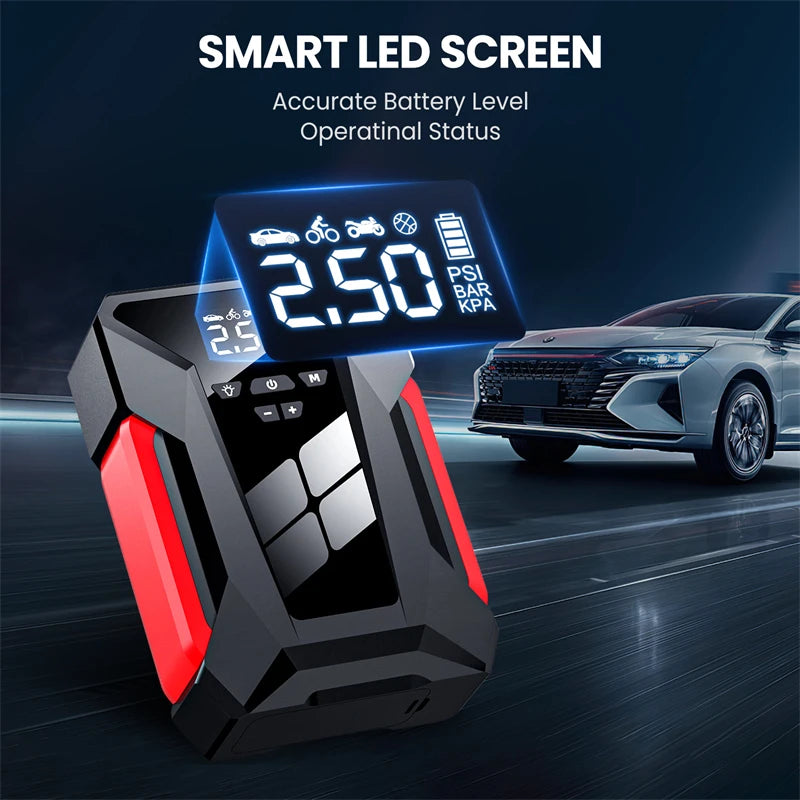 Démarreur et pompe à air portables pour voiture diabétique, 4 en 1, compresseur d'air et booster de banque