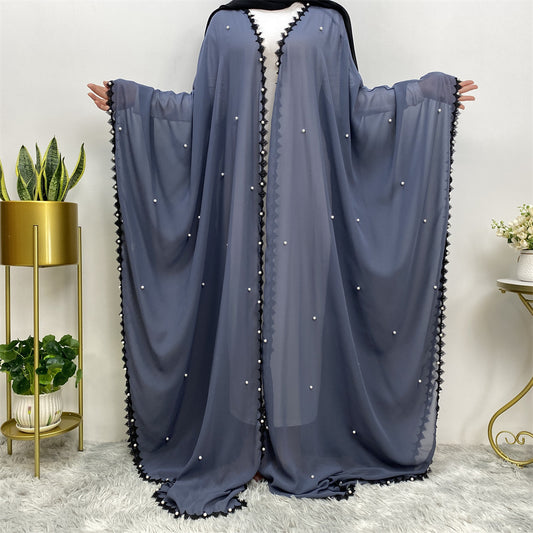 Abaya cardigan longue à manches et ample